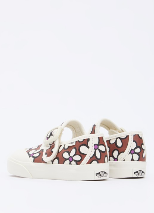 VANS Mary Jane ballerina van canvas met bloemenprint - achterkant 4 bruin