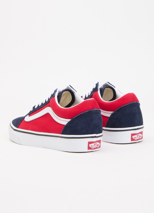 VANS Old Skool sneaker met details van leer - achterkant 2 rood