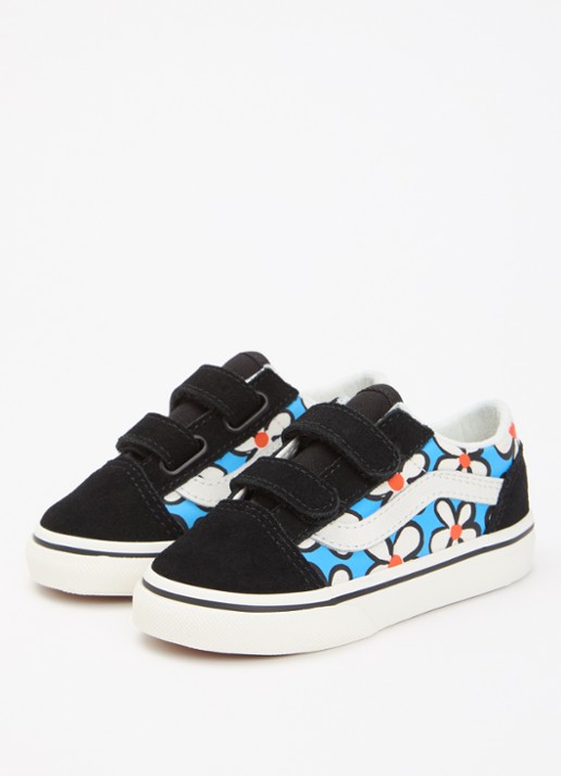 VANS Old Skool sneaker met details van suède - voorkant 3 blauw