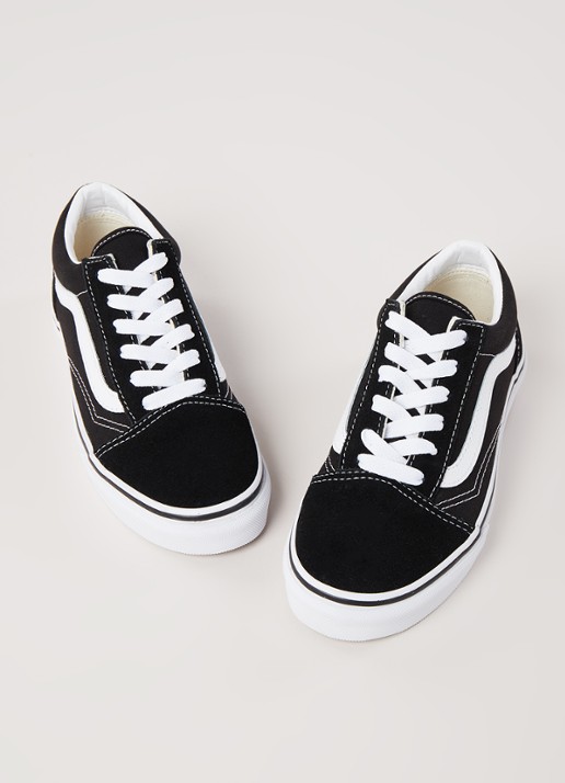 VANS Old Skool sneaker met leren details - detail 4 zwart