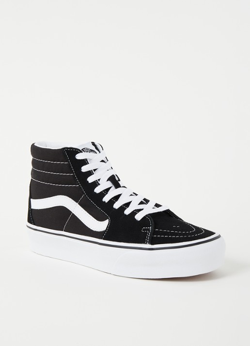 VANS Sk8-Hi Platform sneaker met suède details  - voorkant 2 zwart