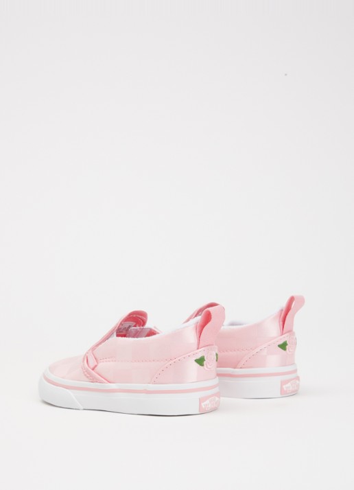 VANS Slip-on van satijn met ruitdessin - achterkant lichtroze