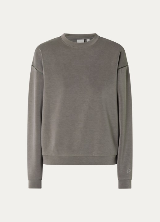 Varley Coralie sweater met ronde hals - voorkant 2 donkergrijs