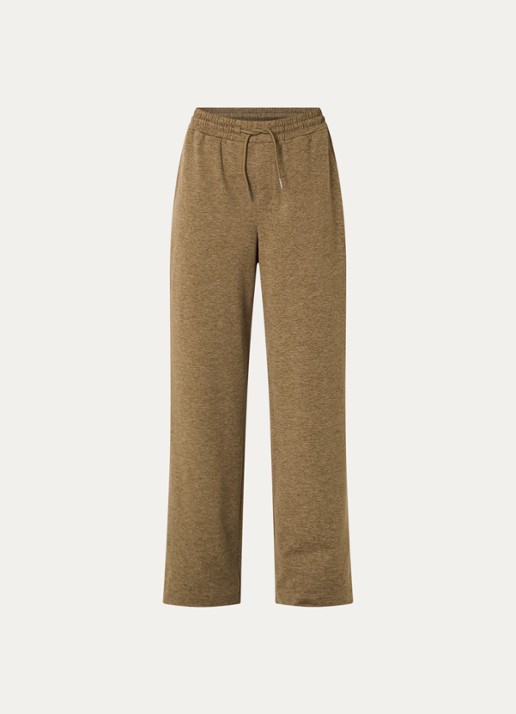 Varley Easy high waist straight fit joggingbroek met gemêleerd dessin - voorkant 2 mosgroen