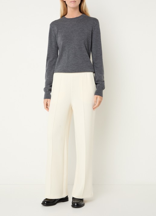 Varley High waist wide leg joggingsbroek met steekzakken - voorkant 2 ivoor