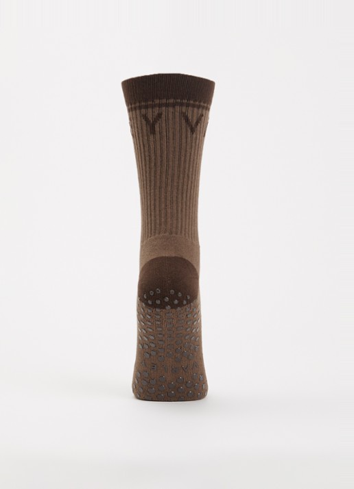 Varley Kendrick Grip sokken met logoprint - voorkant 2 bruin