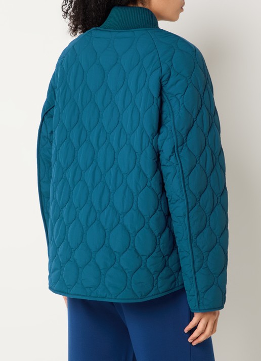 Varley Luca gewatteerd jack met quilt patroon - achterkant aquablauw