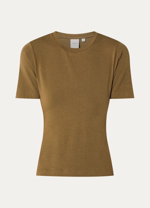 Varley Regina T-shirt met ronde hals - voorkant mosgroen