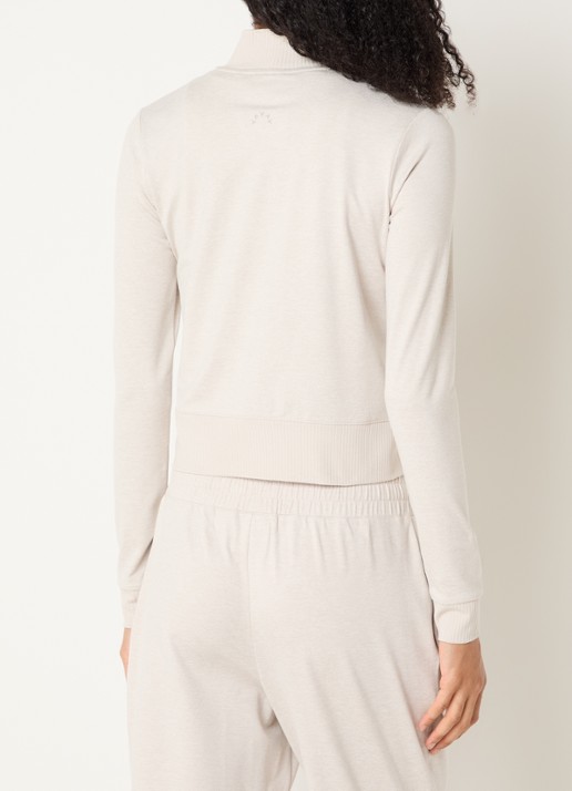 Varley Rufus cropped trainingsvest met gemêleerd dessin - achterkant 2 beige