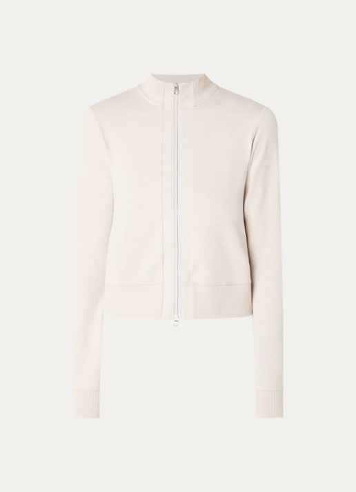 Varley Rufus cropped trainingsvest met gemêleerd dessin - voorkant 3 beige