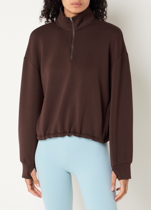 Varley Sian cropped sweater met halve rits