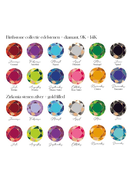 Vedder & Vedder Birthstone oorringen Maart van zilver - detail 3 zilver
