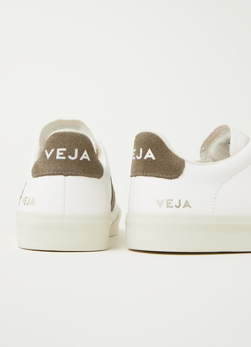 Veja Campo sneaker van leer met suède details - detail 2 bronsgroen