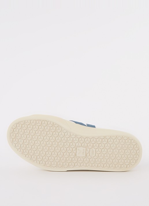 Veja Campo sneaker van leer met suède details - detail 7 staalblauw