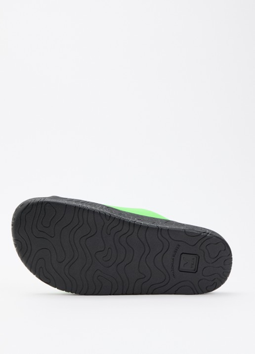 Veja Etna slipper van leer met logo - detail 3 neongroen
