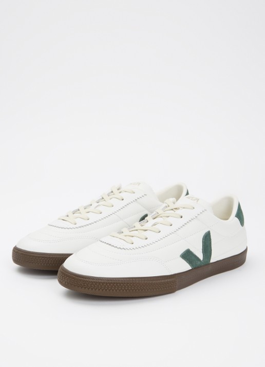 Veja Panenka sneaker van leer met suède details - detail 2 donkergroen