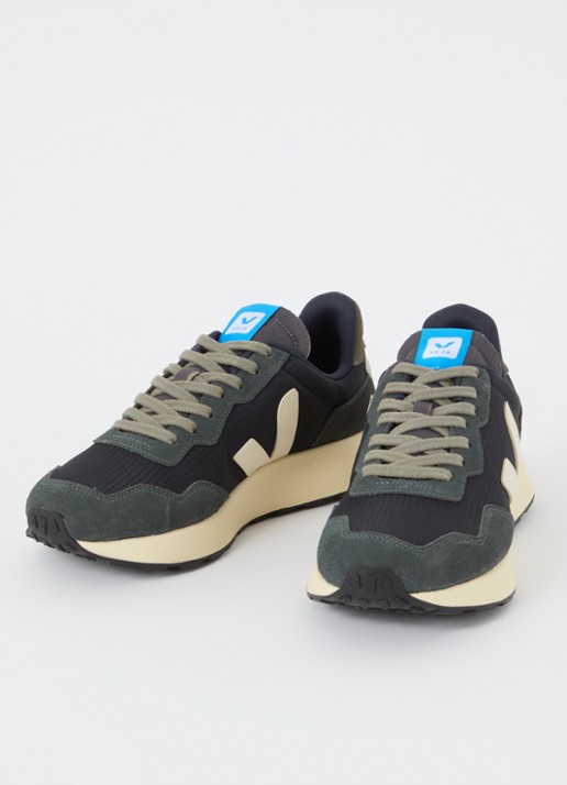 Veja Paulistana Ripstop sneaker van mesh met suède details - detail donkerblauw