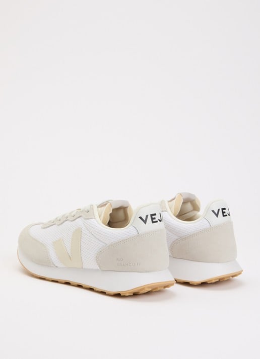 Veja Rio Branco II sneaker met suède details - achterkant 4 wit