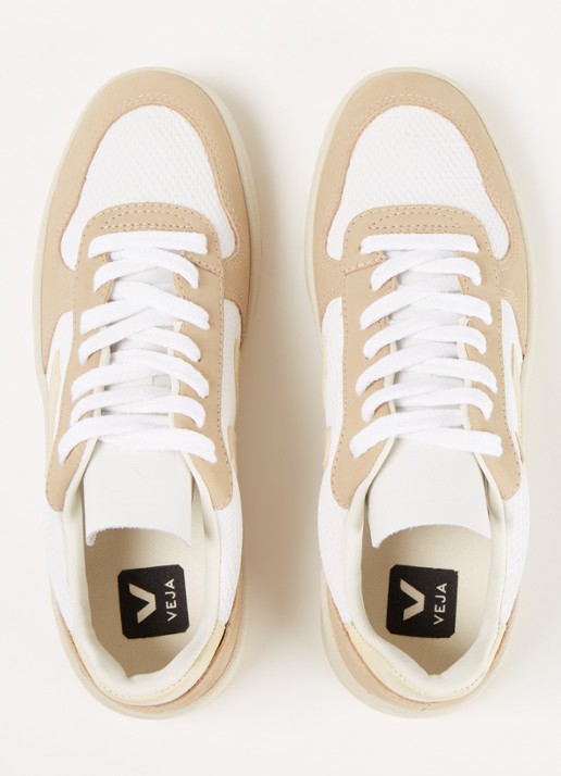 Veja V-10 sneaker met suède details - detail 3 beige