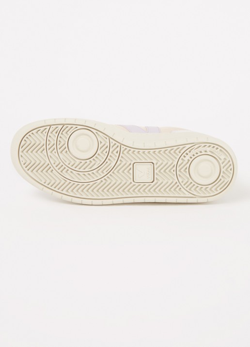 Veja V-10 sneaker met suède details - detail 4 creme