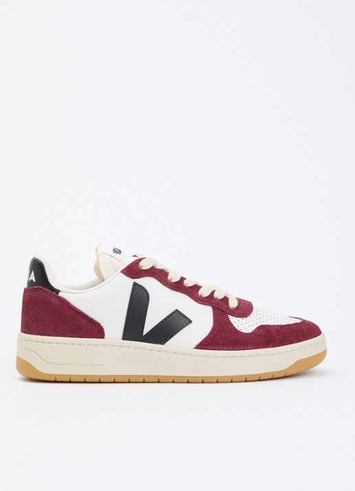 Veja V-10 sneaker van leer met suède details