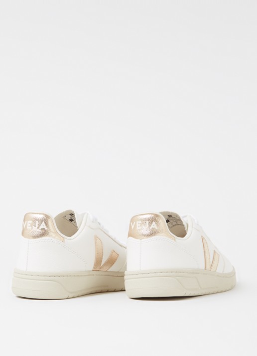 Veja V-10 sneaker van leer - detail 2 wit