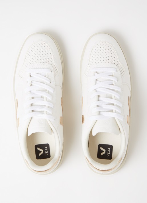 Veja V-10 sneaker van leer - detail 3 wit