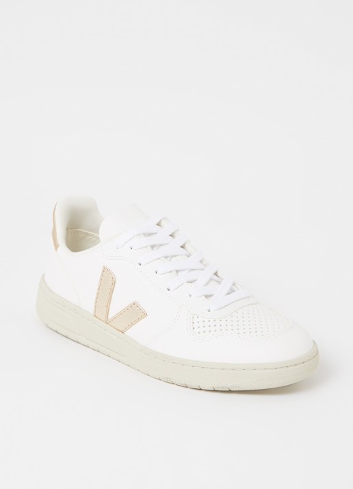 Veja V-10 sneaker van leer - voorkant 5 wit