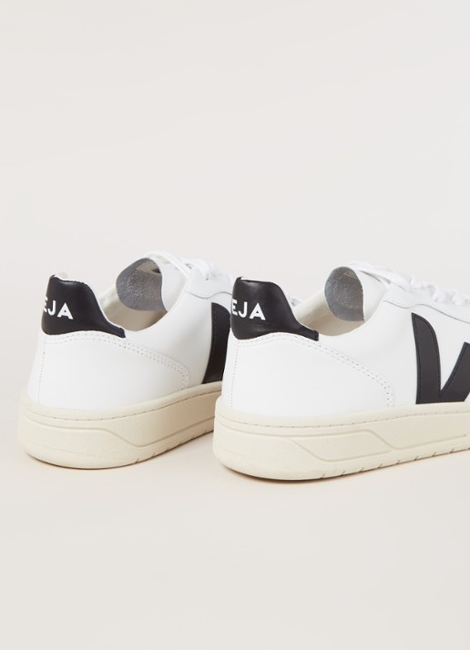 Veja V-10 sneaker van leer - detail wit