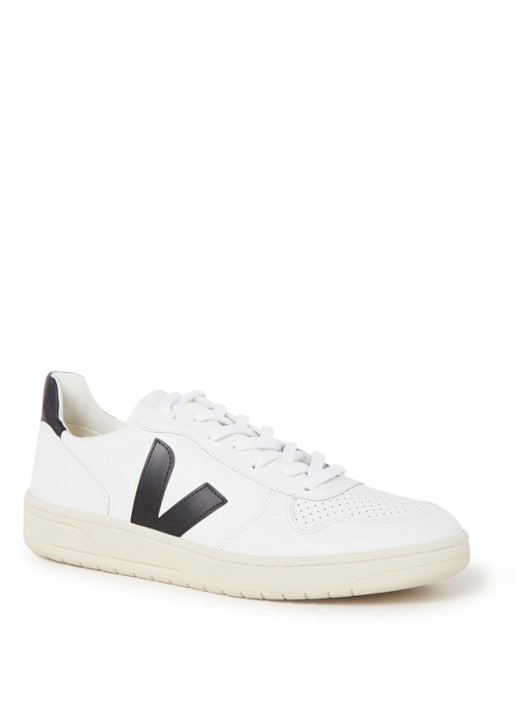 Veja V-10 sneaker van leer - voorkant 4 wit