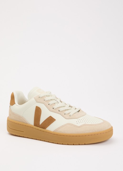 Veja V-90 sneaker van leer met suède details
