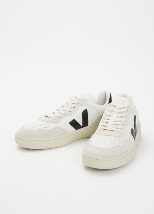 Veja V-90 sneaker van leer - detail 4 wit