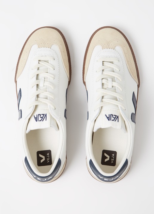 Veja Volley sneaker van leer met suède details - detail 5 gebroken wit