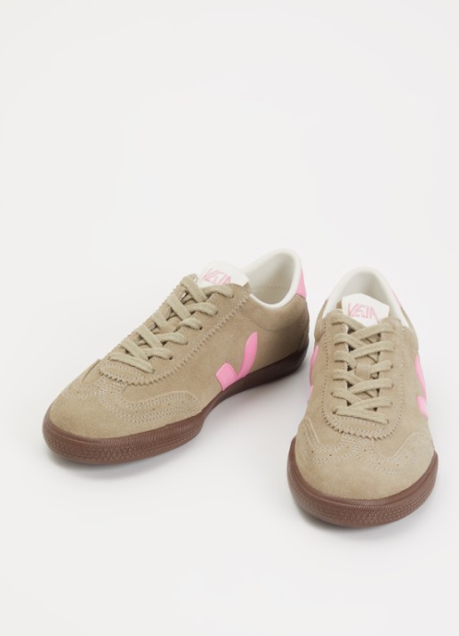 Veja Volley sneaker van leer suède - detail 2 lichtbruin