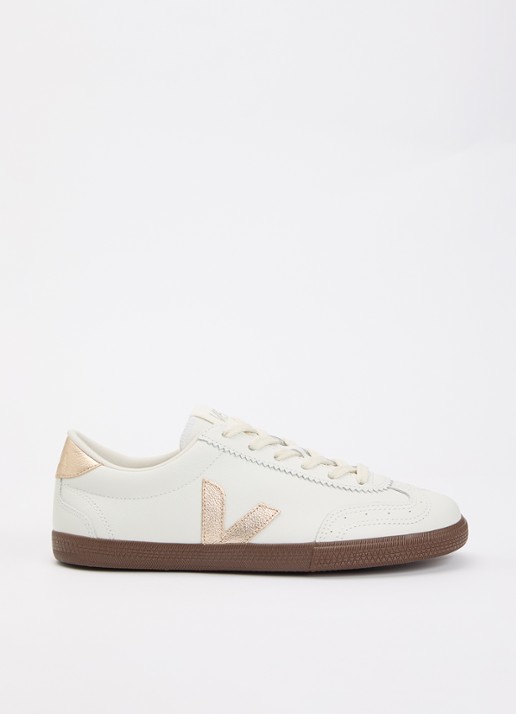Veja Volley sneaker van leer   - voorkant wit