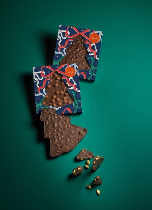 Venchi Christmas Vintage Dream melkchocolade met hazelnoten 200 gram - voorkant 2 undefined