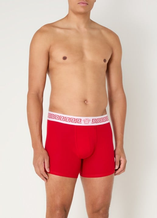 Versace Boxershort met logoband - detail rood