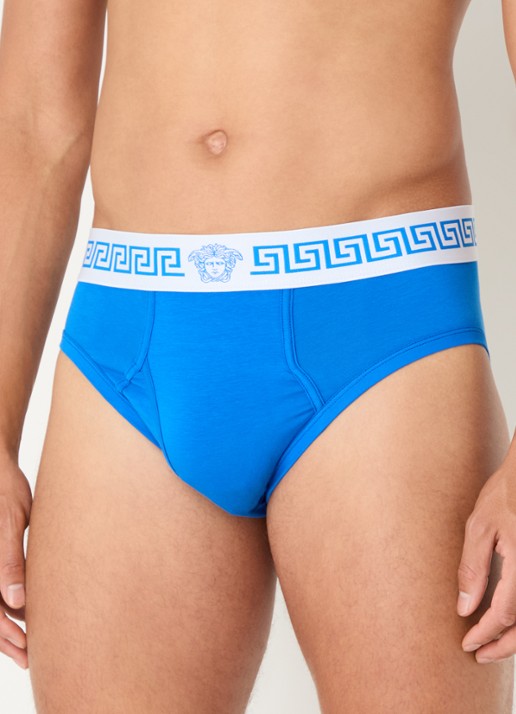 Versace Boxershort met logoband - voorkant 3 blauw