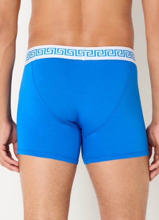 Versace Boxershort van katoen met logoband - achterkant 3 blauw
