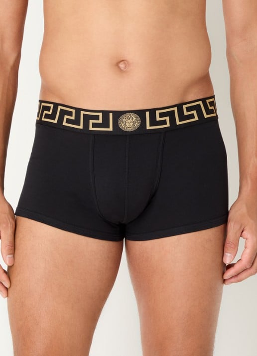 Versace Boxershorts met logoband in 2-pack - voorkant 3 zwart