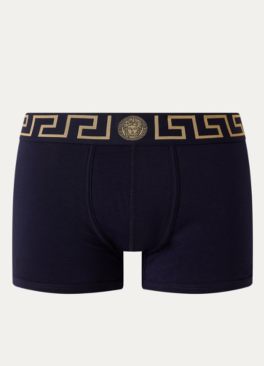 Versace Boxershorts met logoband in 2-pack - voorkant donkerblauw