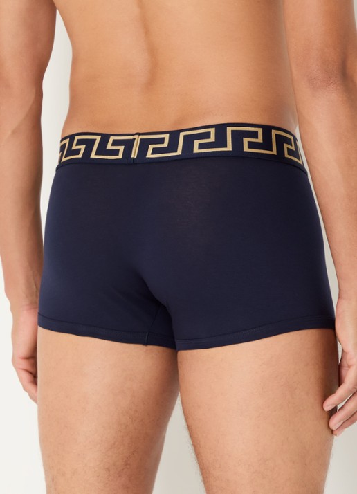 Versace Boxershorts met logoband - achterkant donkerblauw