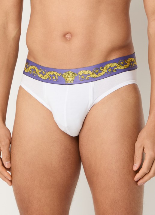 Versace Boxerslip met logoband - voorkant 2 wit