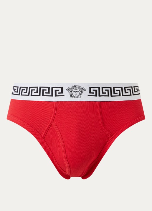 Versace Boxerslip met logoband - voorkant 2 rood