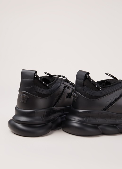 Versace Chain Reaction sneaker met kalfssuède details - detail 3 zwart