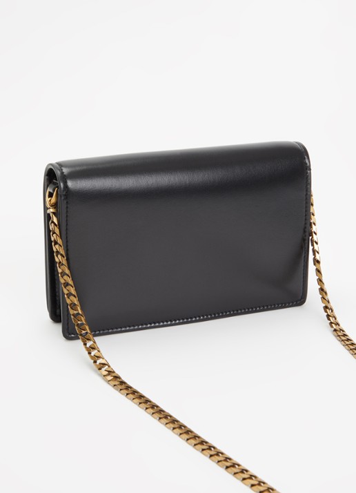 Versace Emblème clutch van lamsleer met afneembare schouderriem - achterkant 5 zwart