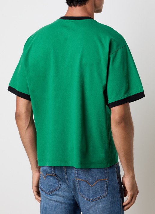 Versace Gold Coin T-shirt met logoprint - achterkant 5 donkergroen