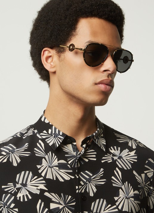 Versace Piloten zonnebril VE2232 - voorkant 2 goud