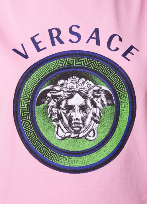 Versace T-shirt met logo - detail 5 roze