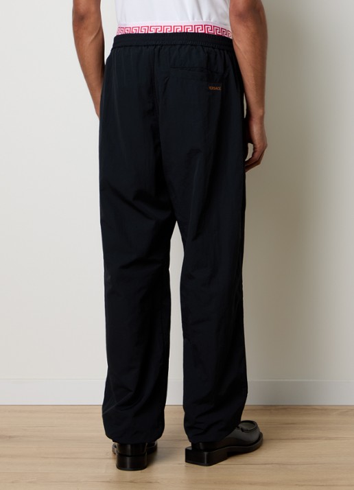 Versace Wide fit trackpants met steekzakken en logo - achterkant zwart